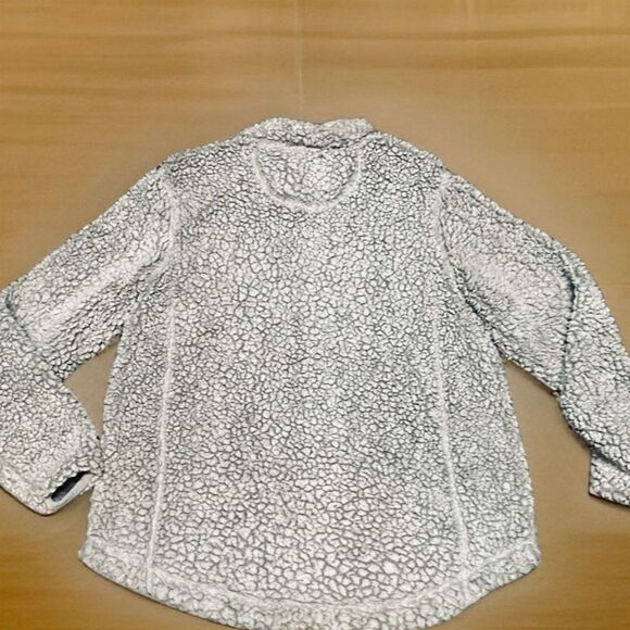 Simply Southern Women's Gray Sherpa Fleece Pullover Jacket Size M - Picture 2 of 3